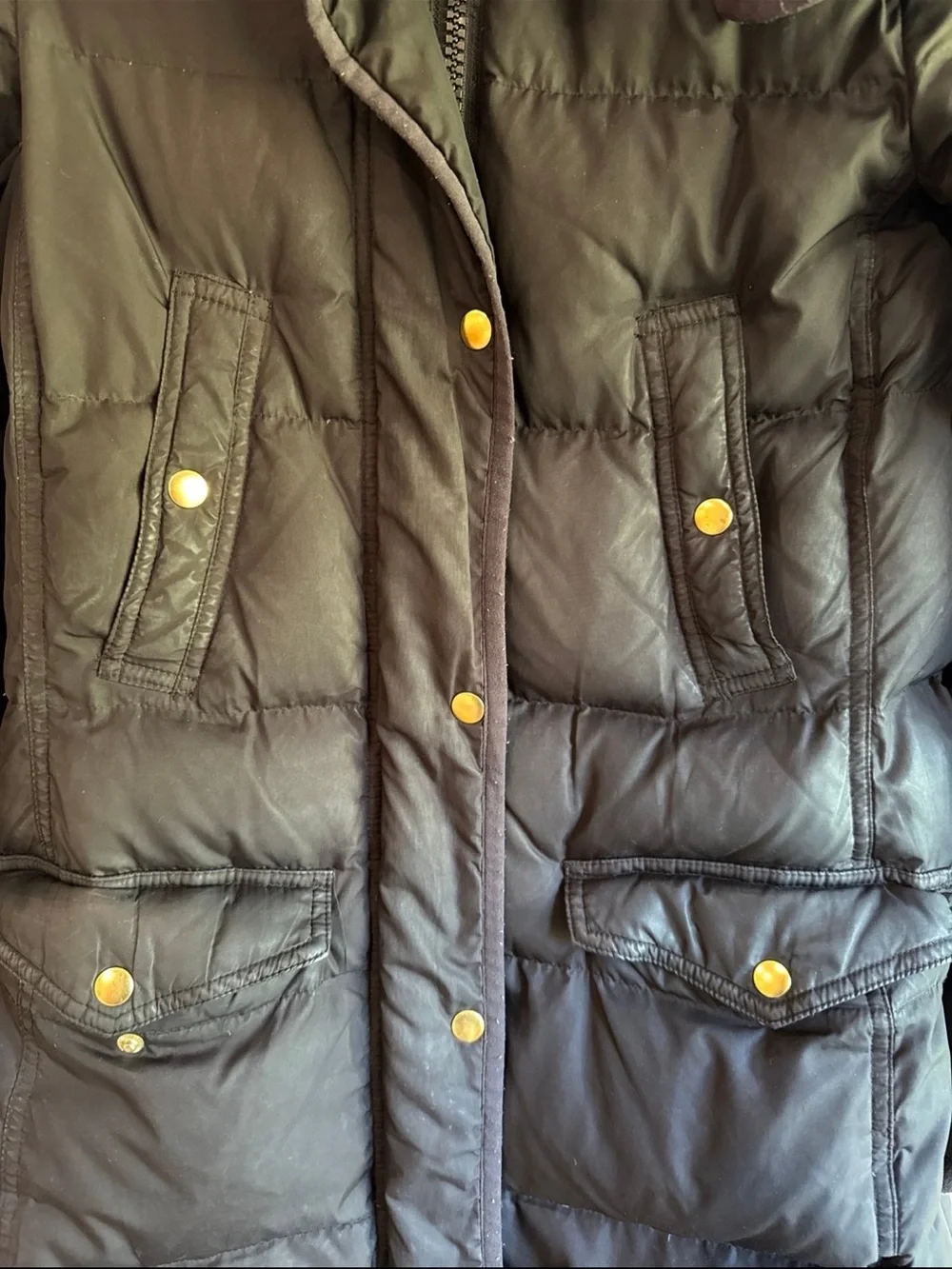 Women's JCrewBlack Puffer Coat with Hood
